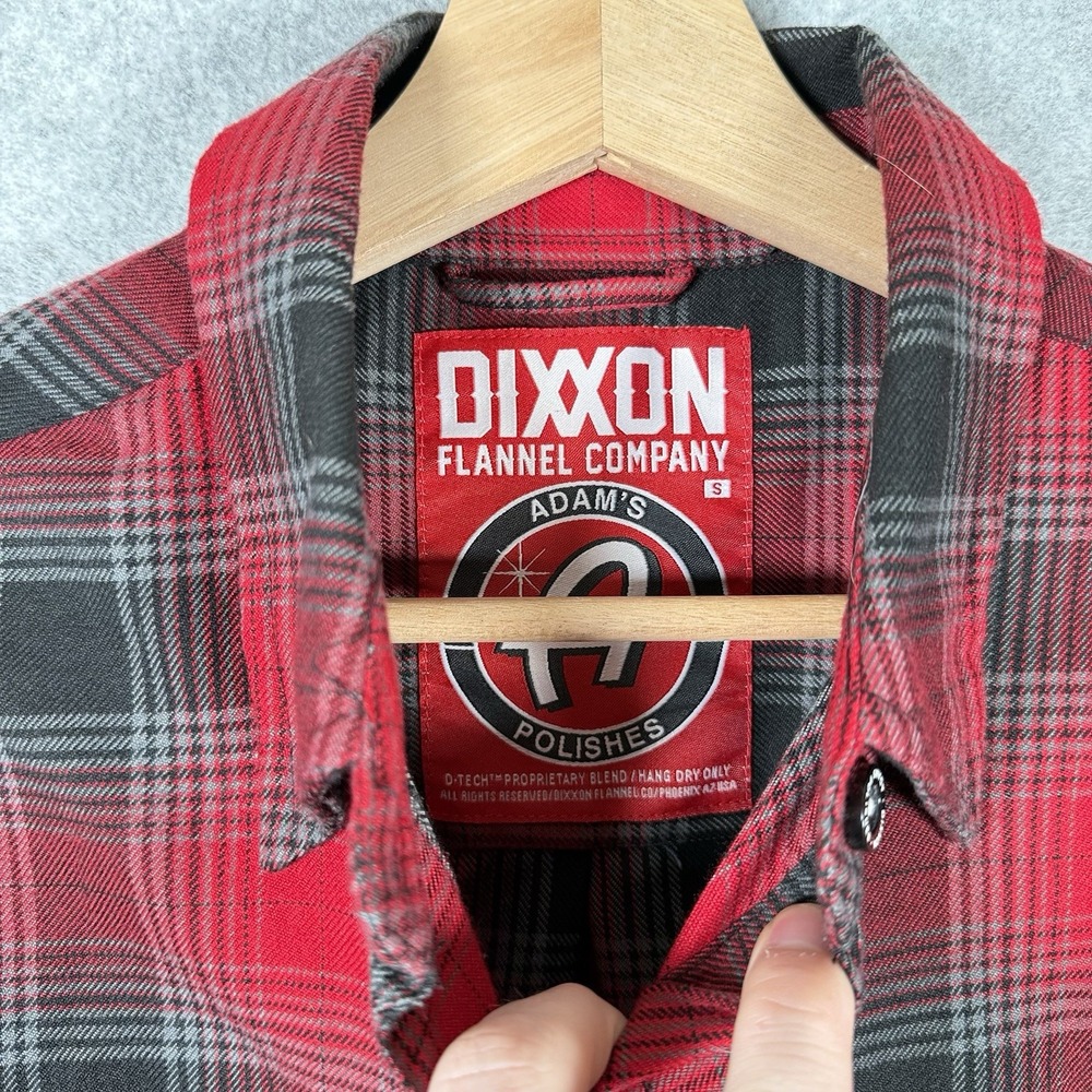 Dixxon Flannel Company Adam's Polishes Red Black Gray Plaid Flannel SmallPockets - Picture 6 of 6
